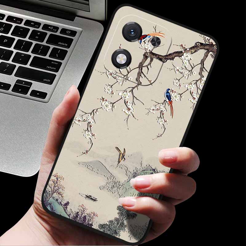 For Honor X70i 5G ABR-AN00 3D Relief Flower Emboss Soft Silicone Back Cover For Honor X70i X70i 5G Relief Emboss Case Honor X70i