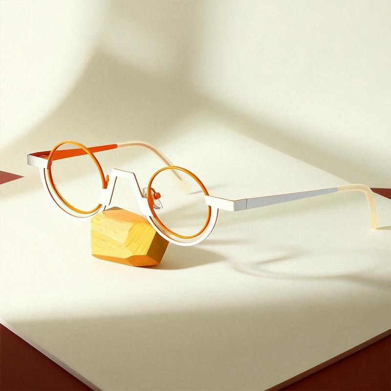 

Fashion Eyeglasses for Women Men Round Glasses Brand Design Glasses Frame High Quality Eyewear оранжевый