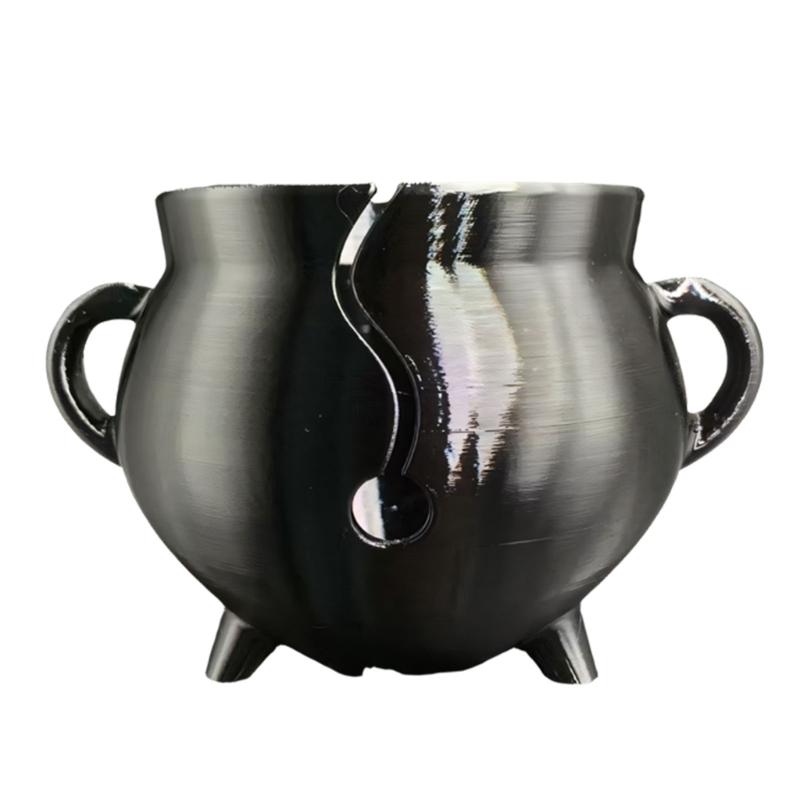 

Round Shape Plastic Yarn Bowl with Carved Holes Portable Yarn Dispenser Knitting Tool Organiser For Knitting Crocheting 1