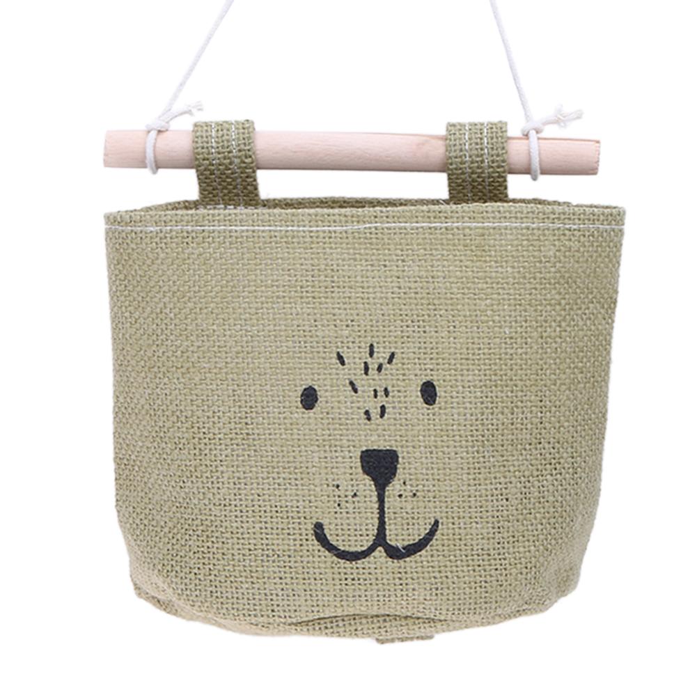 One Layer Pocket Canvas Storage Bag Back Door Wall Hanging Bag(Green) China Mainland