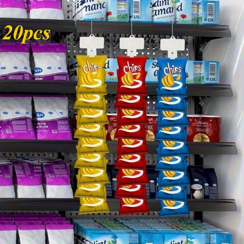 20 pièces de Bandelettes Plastique Épaisses pour Présentoir Suspendu 60cm avec Crochets Clips de Présentation Produit avec Têtes Étiquetables pour Présentation Produit en Magasin