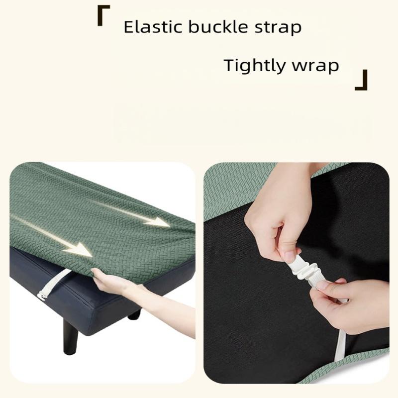 1PC Stretch Jacquard Dining Bench Cover Living Room Anti-Dust Removable Bench Slipcover Washable Bench Seat Protector