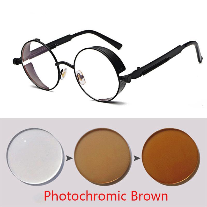 

Metal Polarized Round Sunglasses Gothic Steampunk Shield Eyewear Shades Reading Prescription Sun Glasses +0.5 +1.0 +2.0 To +6.0 +6.0