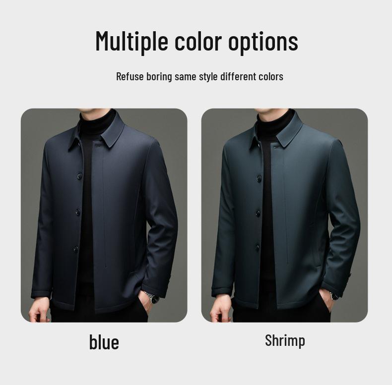 Men's Stylish Single-Breasted Lapel Jacket - Autumn/Winter Business Casual Warm Outerwear for Middle-Aged & Young.