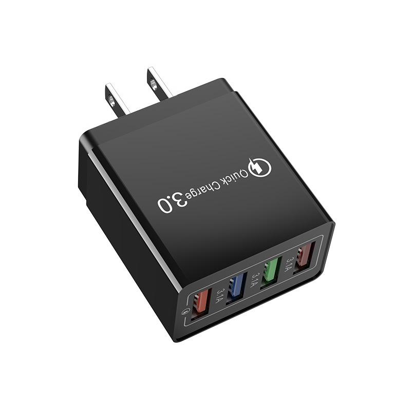 4 USB Charger Quick Charge 3.0 Charger For Iphone  Mate 30 20 Xiaomi 11 10T Ultra POCO F3 X3 NFC Wall Mobile Fast Charger