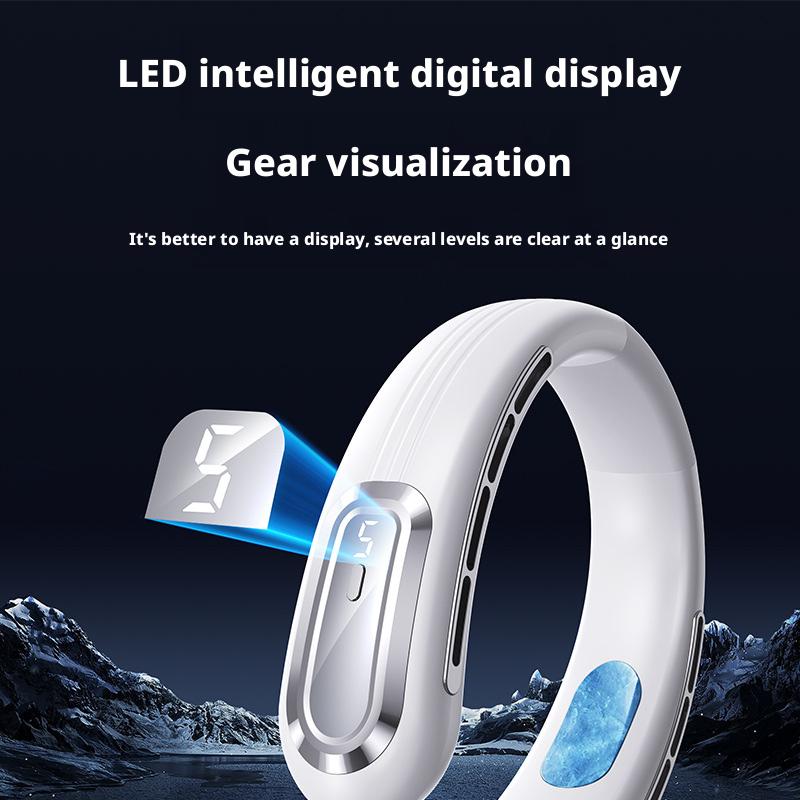 Ice Cooling Neck Fan, Bladeless Portable Hands-Free Wearable Mini Fan, 360° Circulating Cold Air Quiet Fan