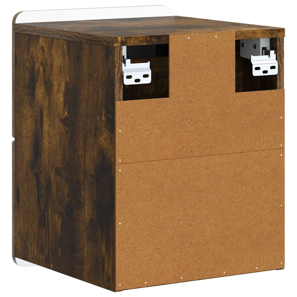 Wall Mounted Nightstand Smoked Oak 33 x 34.5 x 43 cm