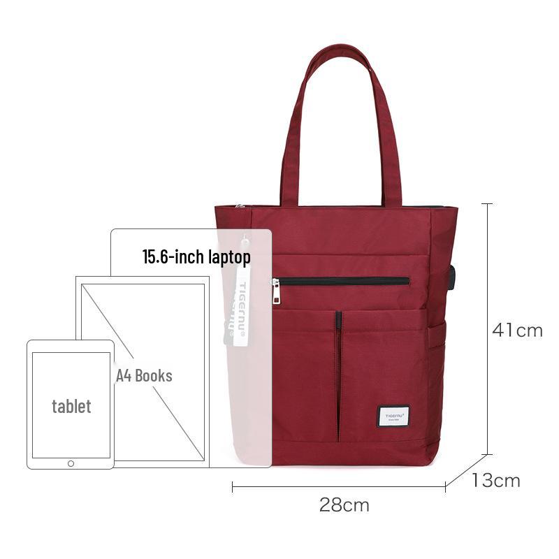 

Женская сумка-тоут для поездок на работу: Вместительная наплечная сумка и модный рюкзак-кроссбоди вино красного