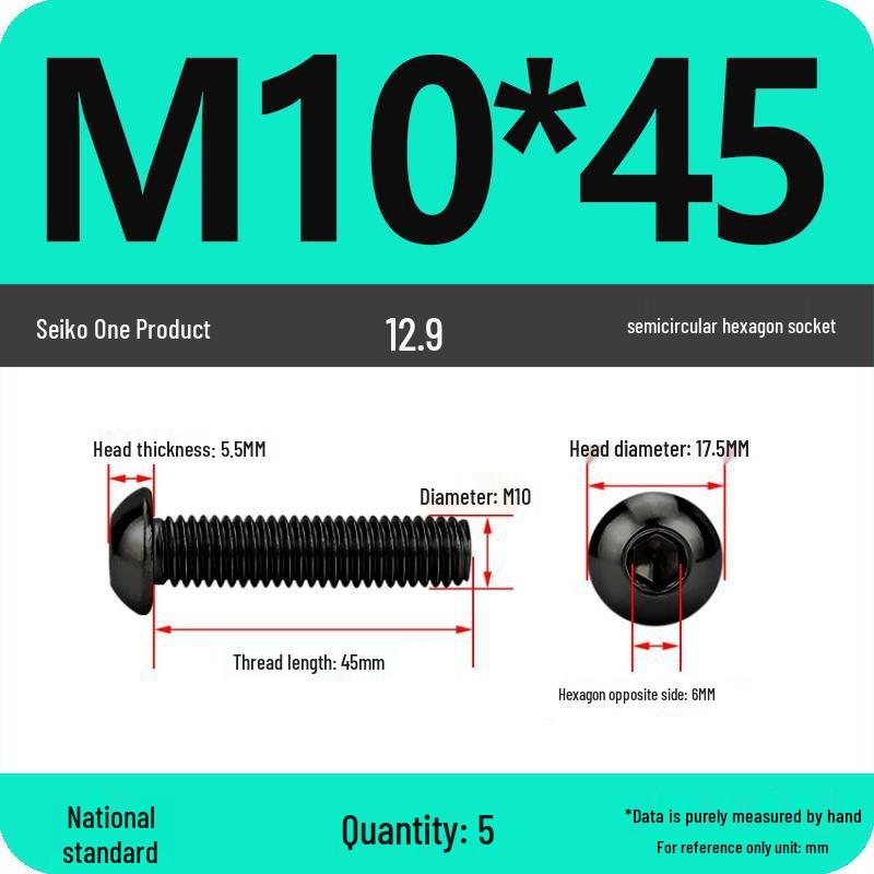 High-Strength 12.9 Pan Head Socket Cap Screws: M6, M8, M10, M12 Sizes