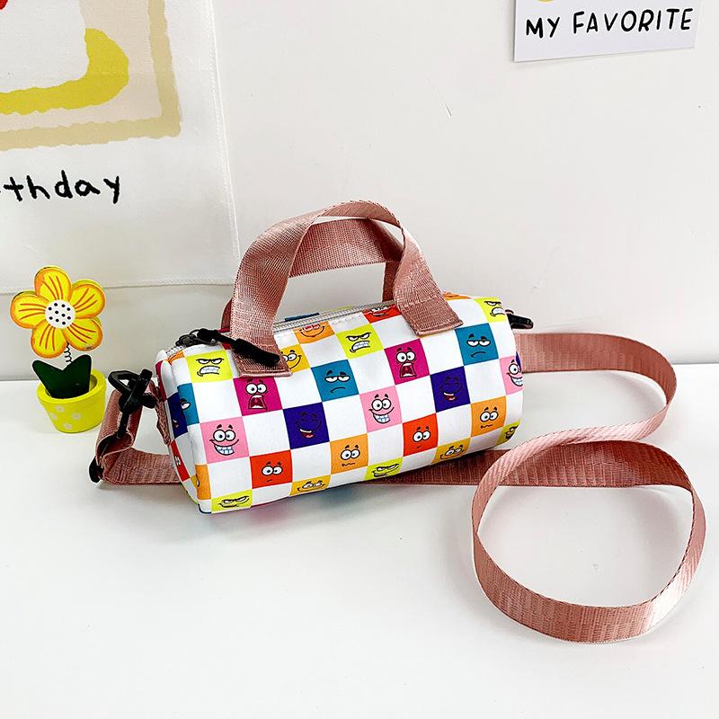 

Plaid women s bag new handbag fashionable smiley face shoulder messenger bag sweet разноцветный