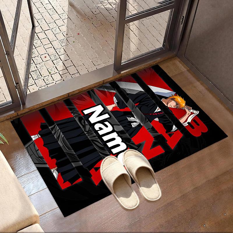 Custom Name Personalized BLEACH Print Carpet, Versatile Home Decor Rug, for Playroom, Apartment, Balcony, Entryway, Hallway Gift