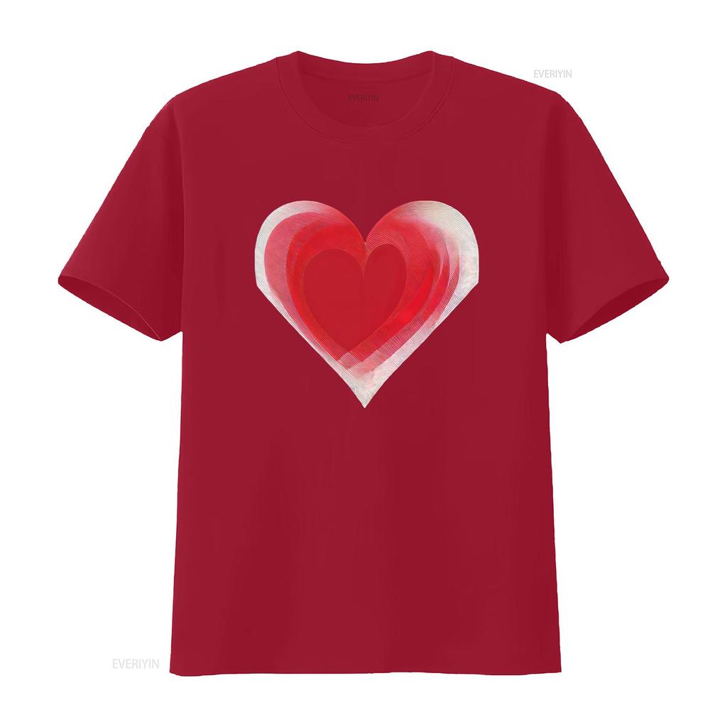 Red Heart Summer T Shirt for Women with Cool Prints National Parents Day S Vintage Washed Fashion Streetwear Breathable
