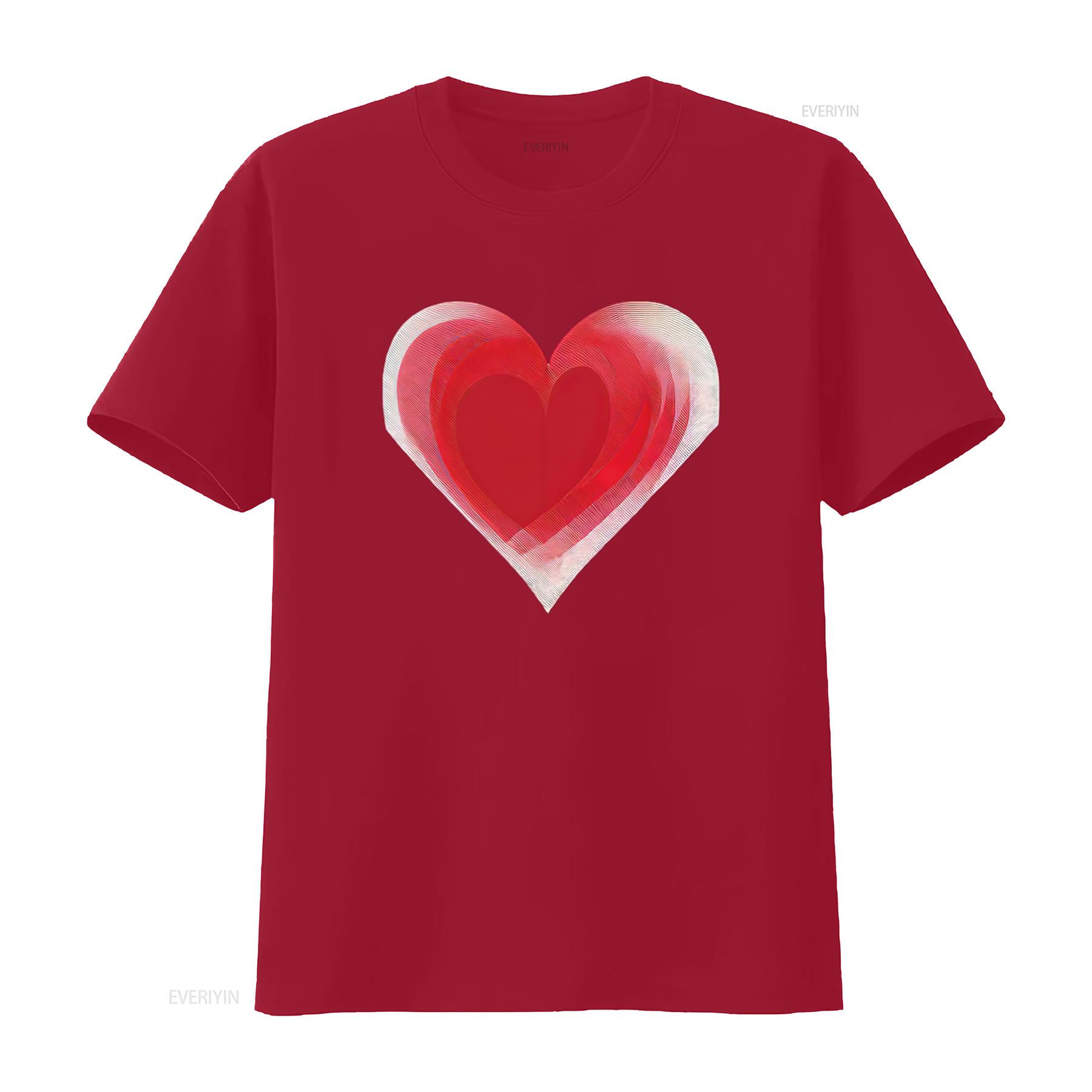 

Red Heart Summer T Shirt for Women with Cool Prints National Parents Day s vintage Washed fashion streetwear Breathable S