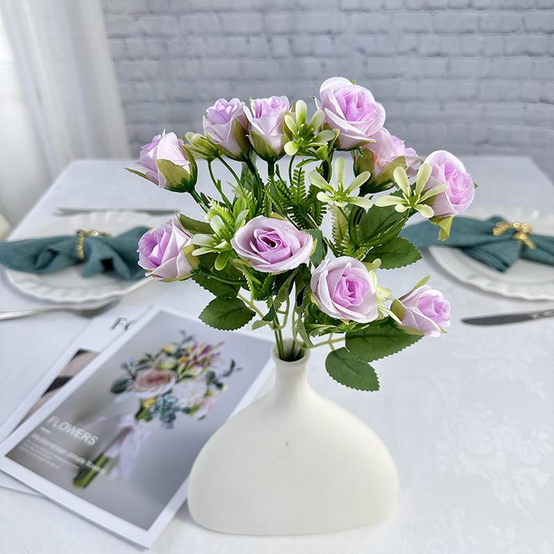 Flower Rose Fake Bouquet Hotel Interior Wedding Decor Bright Color Creative