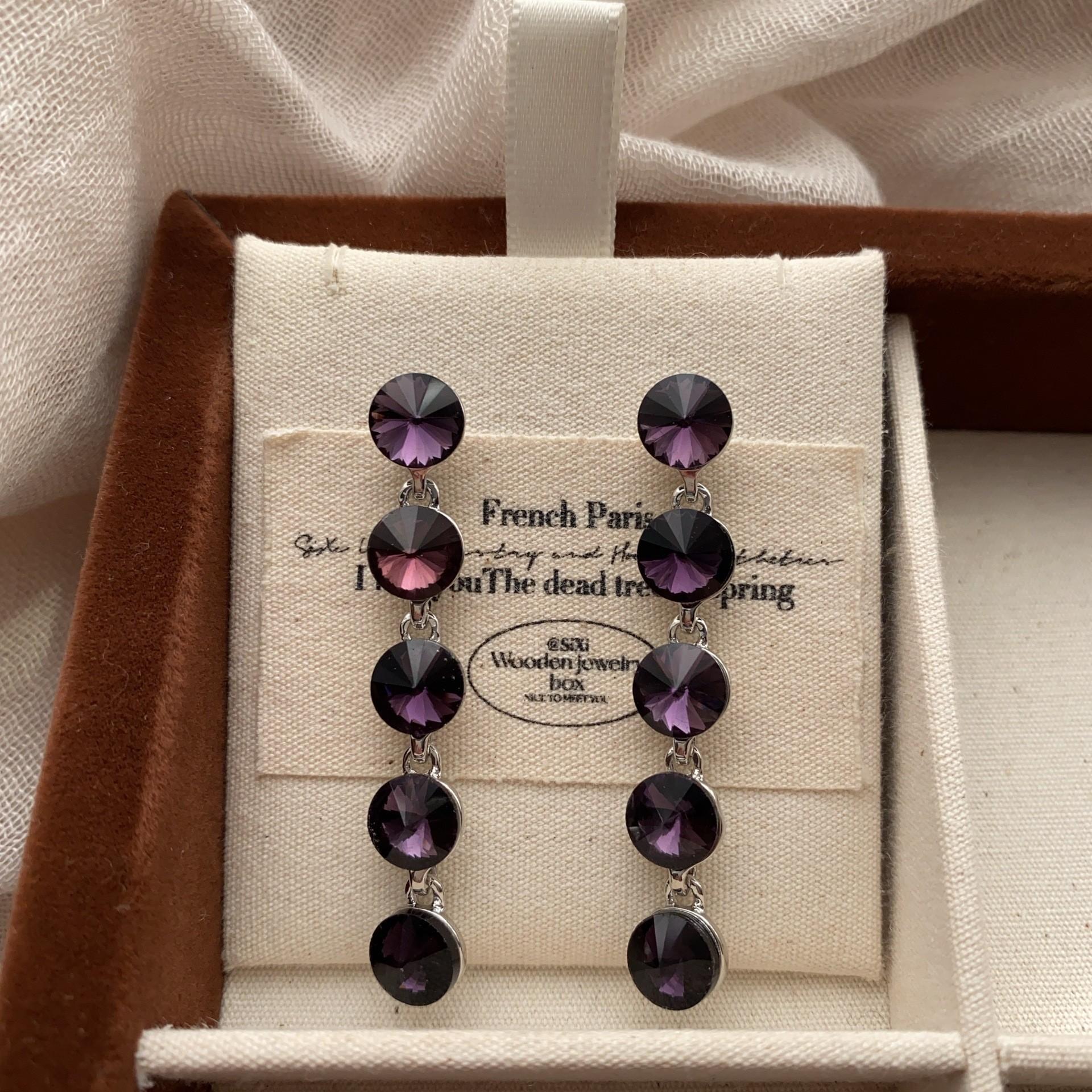 Простые Супер Блестящие Персонализированные Длинные Серьги-Гвоздики Круглые Цветные Мечтательные Серьги с Бахромой Изысканные Модные Универсальные Серьги