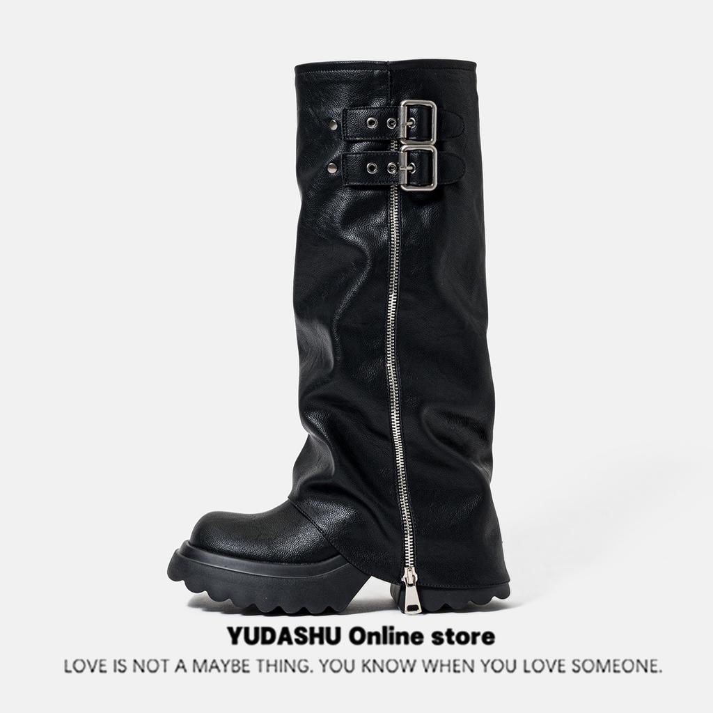 Spice Girl Thick-soled Piled Pants Tube Boots Women's 2025 New Small Man But Knee Boots Side Zipper Tall Knight Boots