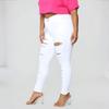 Damen Locker Und Lässig Trend Zerrissen Lässige Mode Eng Anliegende Beinjeans