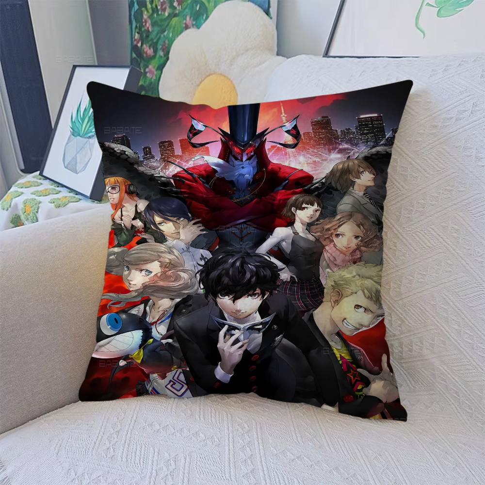 Classic Anime P-Persona 5 Cushion Cover Pillowcase Upholstery Sofa Throw Pillow Home Decor Pillowcas
