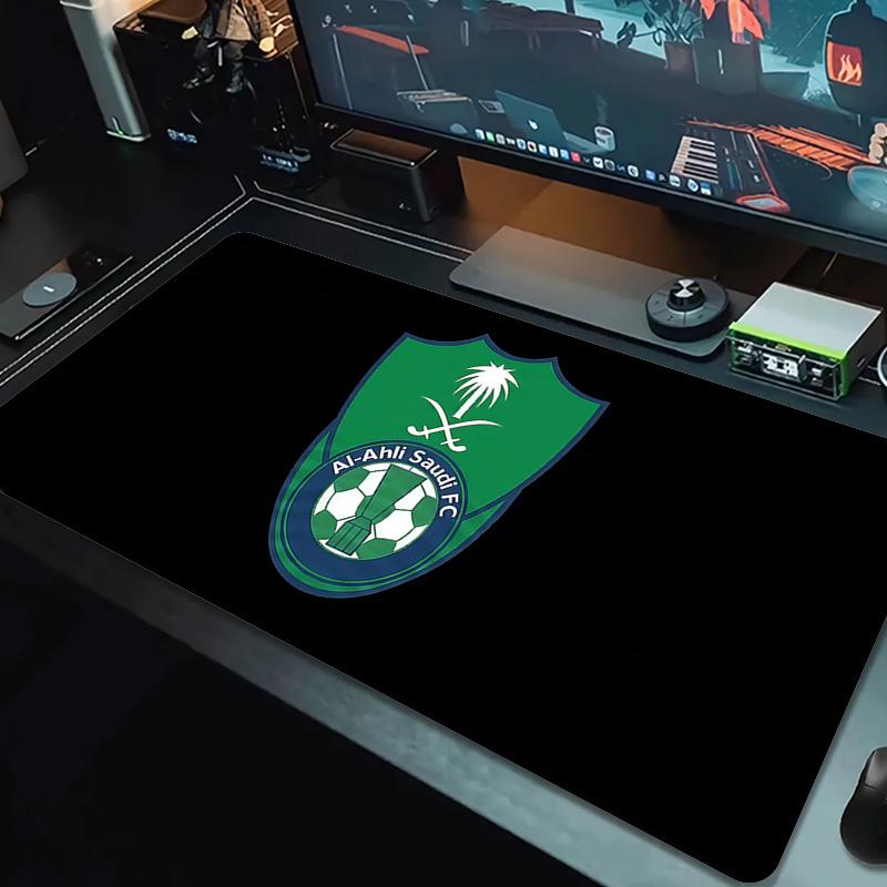 Al-Ahli Saudi FC Lace Solid Color Mouse Pad Large Gaming Table Cushion Non-slip Laptop Tablet Big Mousepad XXL Mat Mini PC Playmat With Lock edge