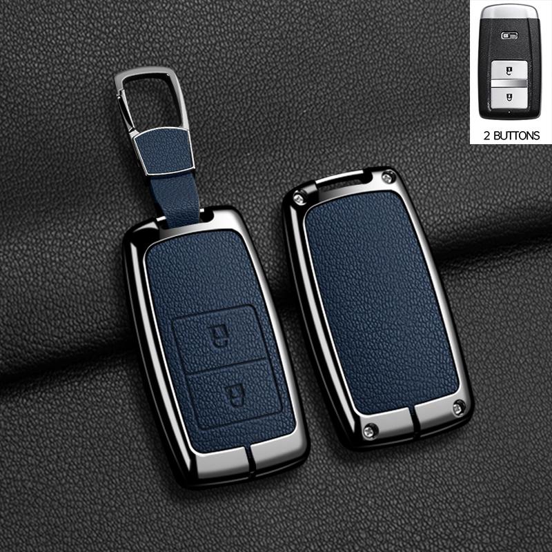 Leather+Metal Car Key Case Cover for Honda Acura RLX MDX CDX TLX-L NSX RDX Shell Fob Holder Auto Shell Fob Protector Accessories