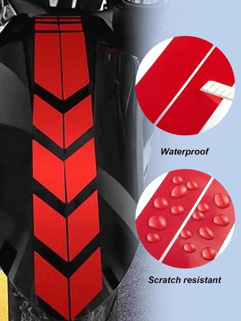 1 Stück Reflektierender Motorradaufkleber, Laser Holografisch, Wasserdichtes TPU, 3D Pfeil, Langlebig/Farbbeständig, Universell für E-Bikes/Motorräder