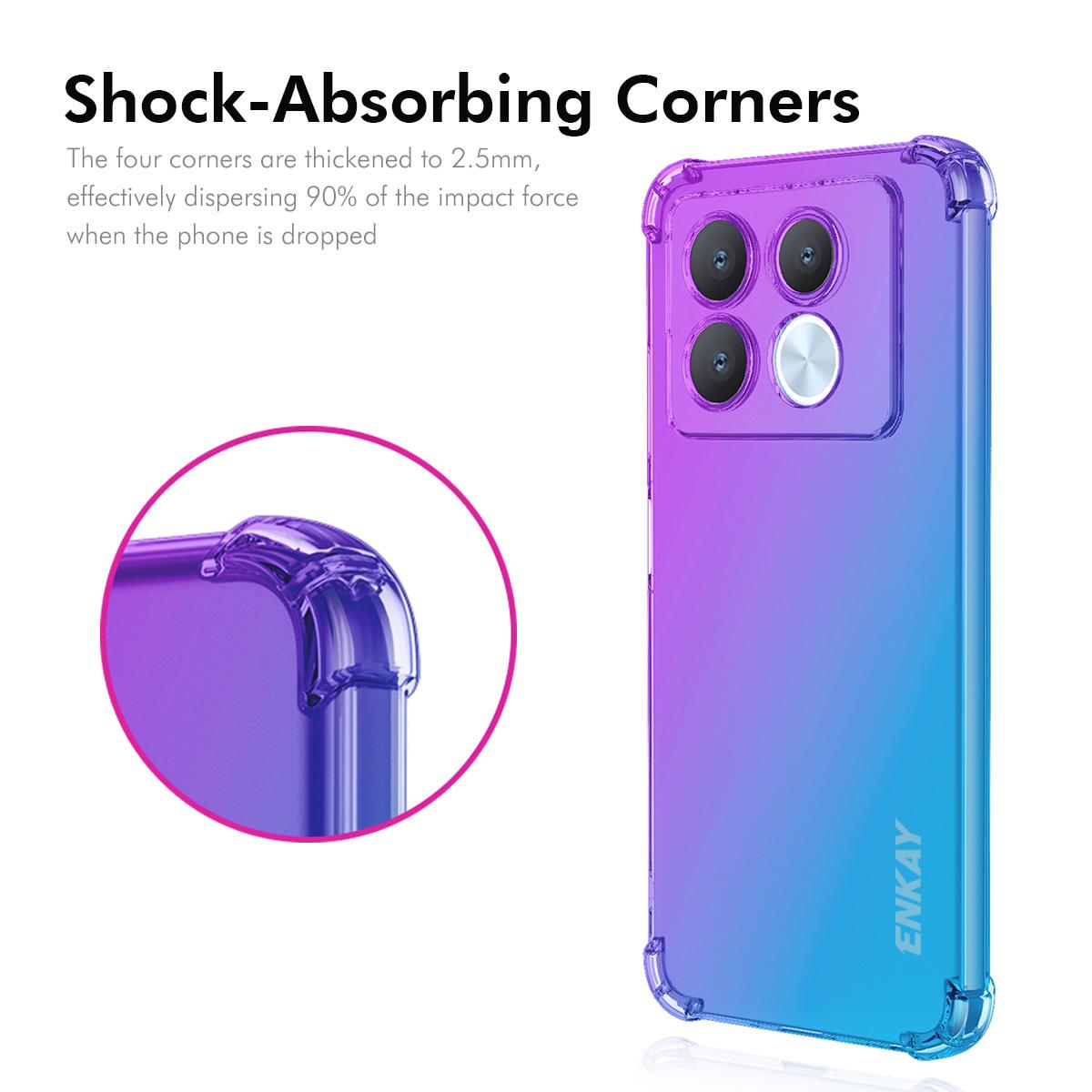 

For Infinix Note 40 Pro 4G TPU Case ENKAY Thickened Four Corner Drop-proof Phone Back Cover Blue/Pink