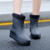 Fashion rain shoes women's new velvet adult outer wear water shoes non-slip waterproof versatile trend four-season medium tube rain boots