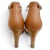 Excellent HERMES Sandals legend H logo leather wedge sole Brown 36.5 172196Z Used