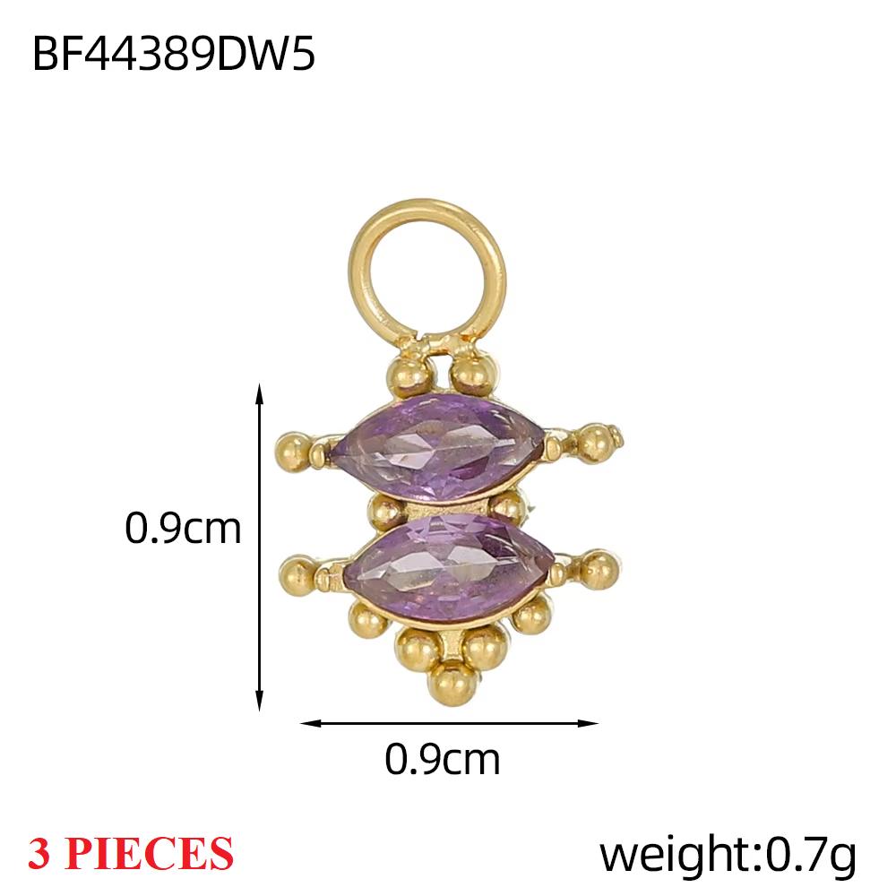 3PCS/LOT CARLIDANA Waterproof Non Tarnish Charms, Heart Round Colorful Zircon Pendants High Quality for Necklace Jewelry Making