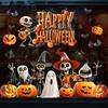 Halloween, Cartoon, Terrifying Skull Pumpkin, Festival Elements, Glass Stickers, Shopping Mall Decoration, Static Stickers, Party Decoration Stickers