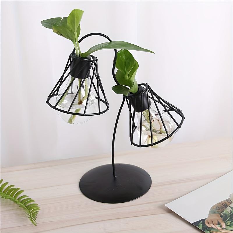 1pc Modern Creative Transparent Dry Flower Vase, Hydroponic Greenery Plant Container, Simulated Greenery Flower Arrangement, Desktop Home Decorations