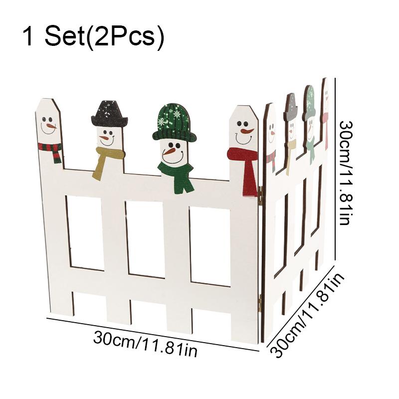 

2 шт. Деревянный забор для дерева, украшение для дерева на вечеринку, украшение для двора, фестиваль, Рождество, деревянный забор 30 * 30 см белый