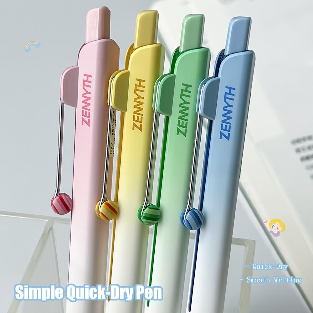 4pcs Aesthetic Gradient Series Gel Pens 0.5mm CS Tip Smooth Writing Black Color Ink Pens with Roller Clip Stationery