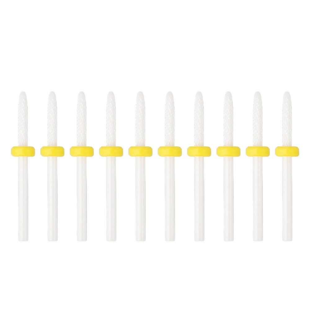 10PCS Ceramic Ceramic Nail Drill Bit Gentle Grinding Nail Drill Bit  Home Salon
