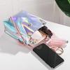Women  Laser Cover Ring Hasp Crossbody Bag Ladies Coin Phone Shoulder Bag Solid Color Shoulde