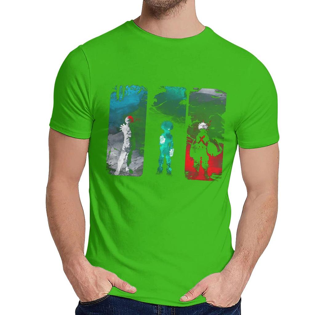 Male Hero Power My Hero Academia T Shirt Natural Cotton Anime Round Neck Hip Hop Tee