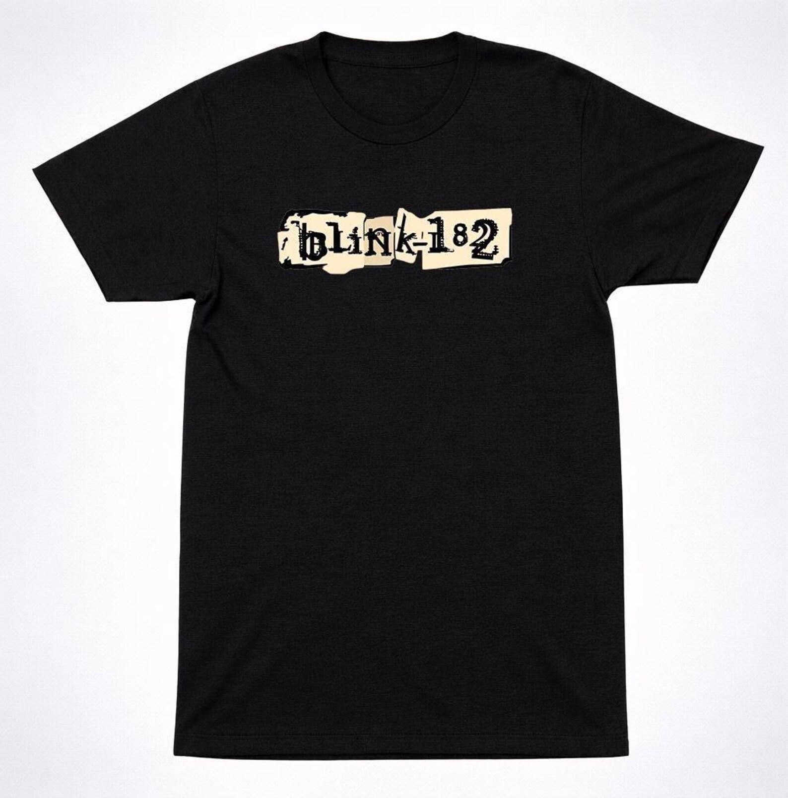Blink 182 Ink Stamp Pop Punk Tee: Iconic Travis Barker Logo, Early 2000s Style (Unisex Fit, Multiple Sizes) L
