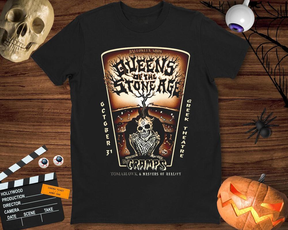 

QUEENS OF THE STONE AGE Halloween Show TShirt Unisex Tee S4XL Unisex T-Shirt XXXL