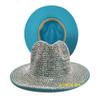 Rhinestone Fedora Jazz Hats Cowboy Hat For Women And Men Double-Sided Color Cap Red With Black Diamond Fedora