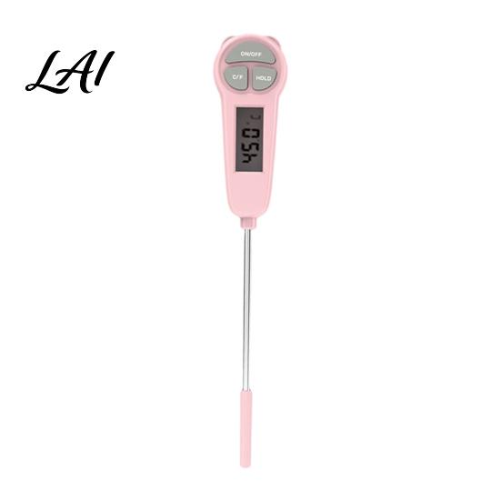 Oven Thermometer Food Thermometer Instant Read Digital Cooking Accurate Temperature Measurement for Grilling Baking Candy Frying Oil Fast Reading розовый