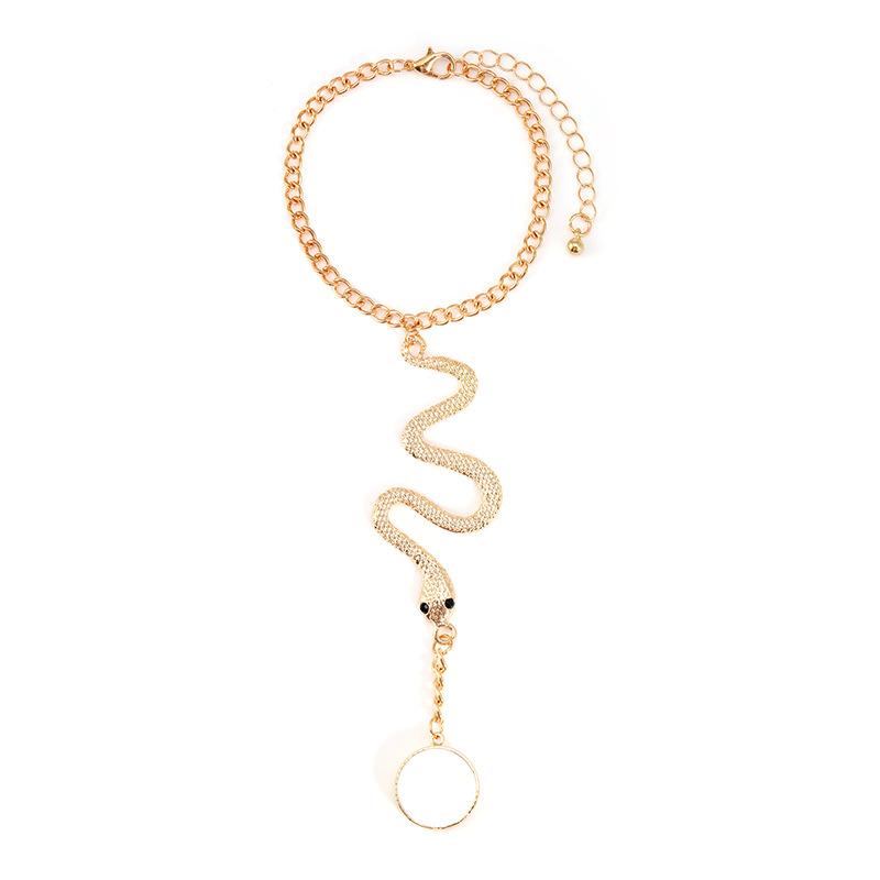 New fashion alloy snake back chain simple personality irregular ring integrated chain women