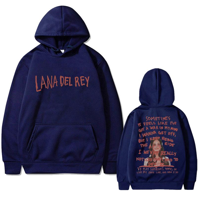 Autumn Winter Singer Lana Del Rey Get Free Lyrics Graphic Pure Printing Hoodie Men Vintage Unisex Oversized