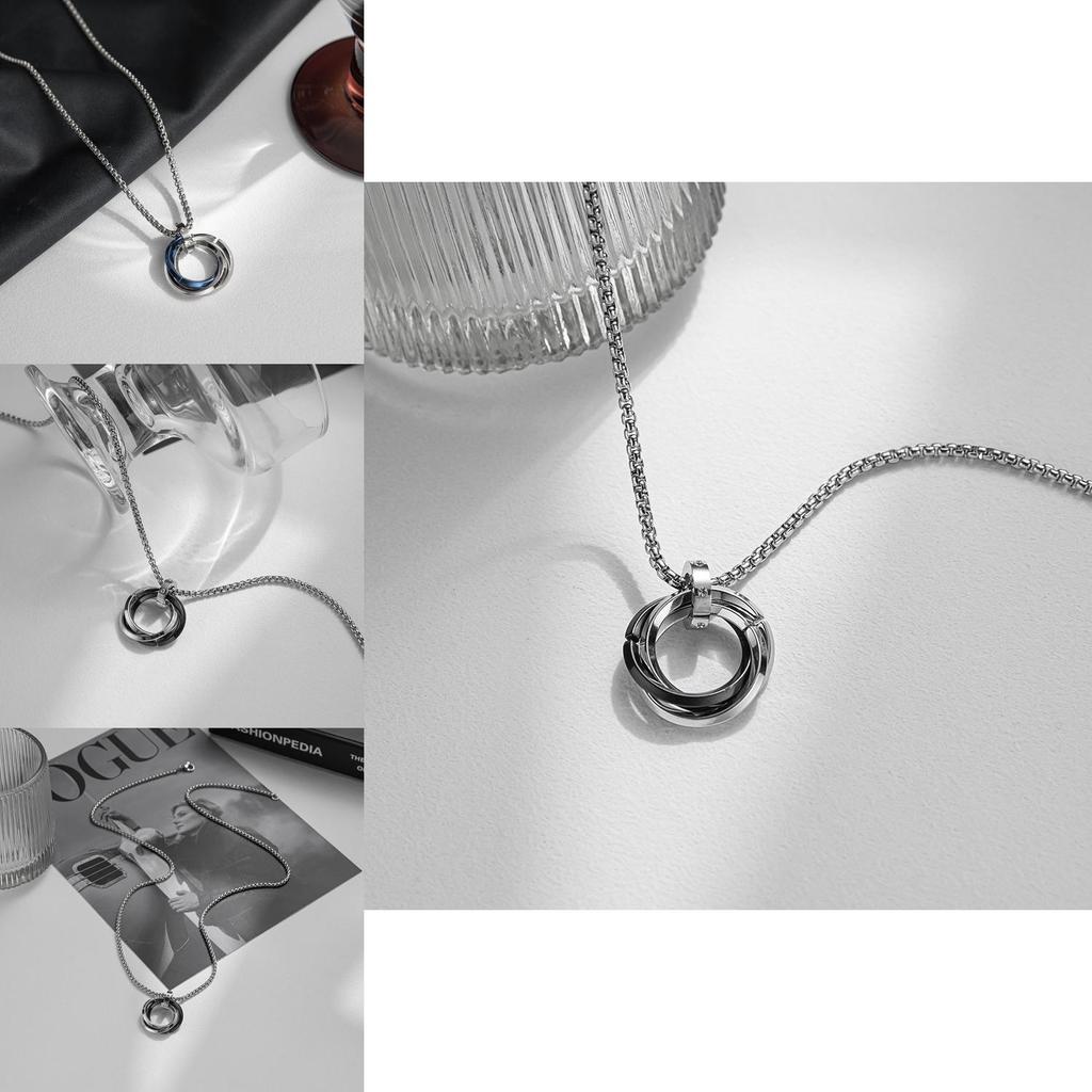 Modern Titanium Steel Geometric Pendant Chain For Casual Fashion Accessories