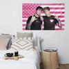 1PZ Jack Johnny Sam Colby Bandiera USA Arazzo Stelle Rosa Strisce Stampa Piatta per Decorazione Murale Camera Universitaria