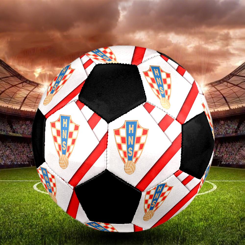 TAGLIA 5 Pallone da Calcio Federazione Calcistica Croata Colorato Per Tutte le Età Cucito a Macchina PVC Pronto per la Competizione Resistente Alta Rimbalzabilità
