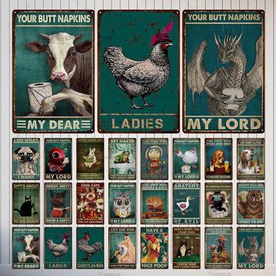 Animal Inspirational Sign Metal Sign Vintage Tin Sign Metal Vintage Bar Vintage Wall Decor Bar Club Man Cave Metal Poster