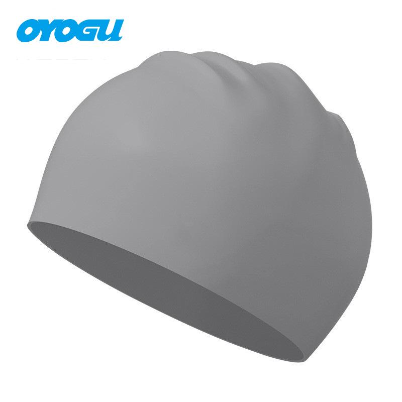 Adult & Children's Silicone Swim Cap - Unisex, Solid Color, Plus Size, Customizable with Logo
