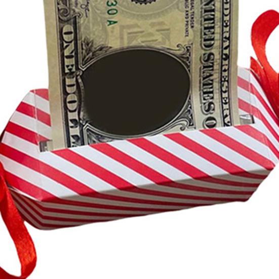4Pcs Christmas Surprise Money Pull Pouch DIY Cash Pull Out Box with Ribbons Holiday Money Holder for Cash Gift Pull