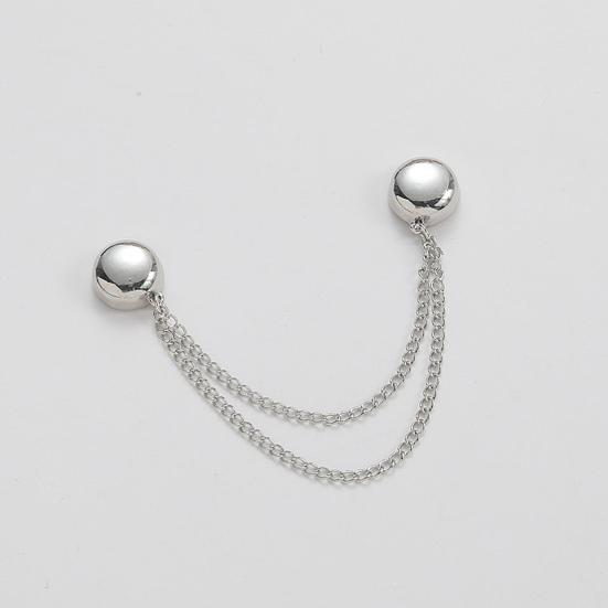 Pants Leg Clips 2Pcs Magnetic Clothing Pin for Shortening Legs, Button Clip Length Adjuster Shirt Sleeves Hems, Clothes Decorative with Chain