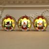 Christmas Hanging Ornaments Star Round Santa Snowman LED Light Wooden Pendant Christmas Decorations Snowman Star Style